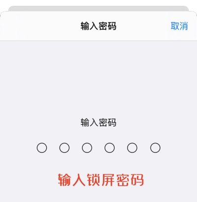 输入锁屏密码